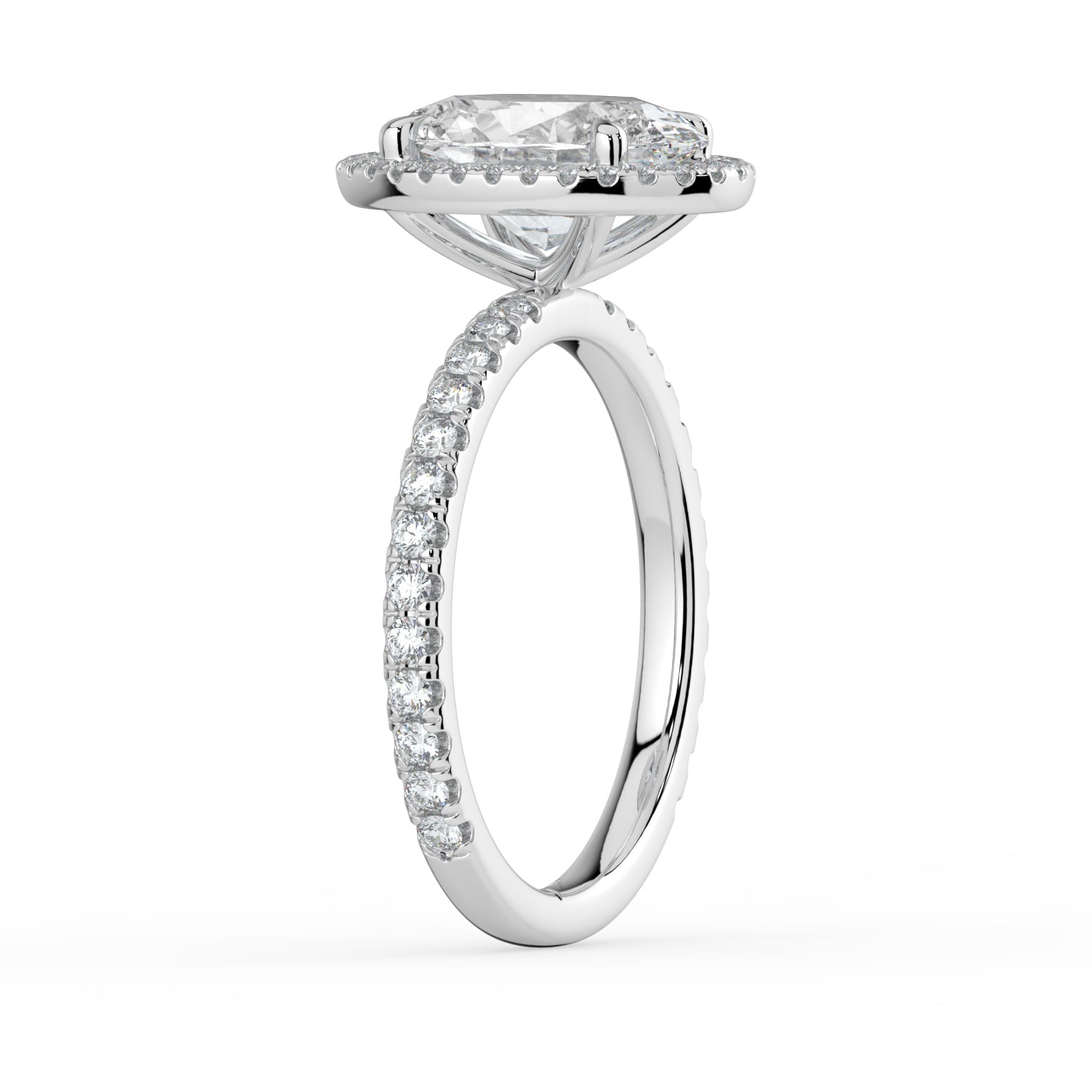 The Orion Ring - Oval Halo with Pavé Band