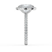 The Orion Ring — Oval Halo with Pavé Band Lab-Grown Diamond Engagement Ring in White Gold | The Jewel Concierge
