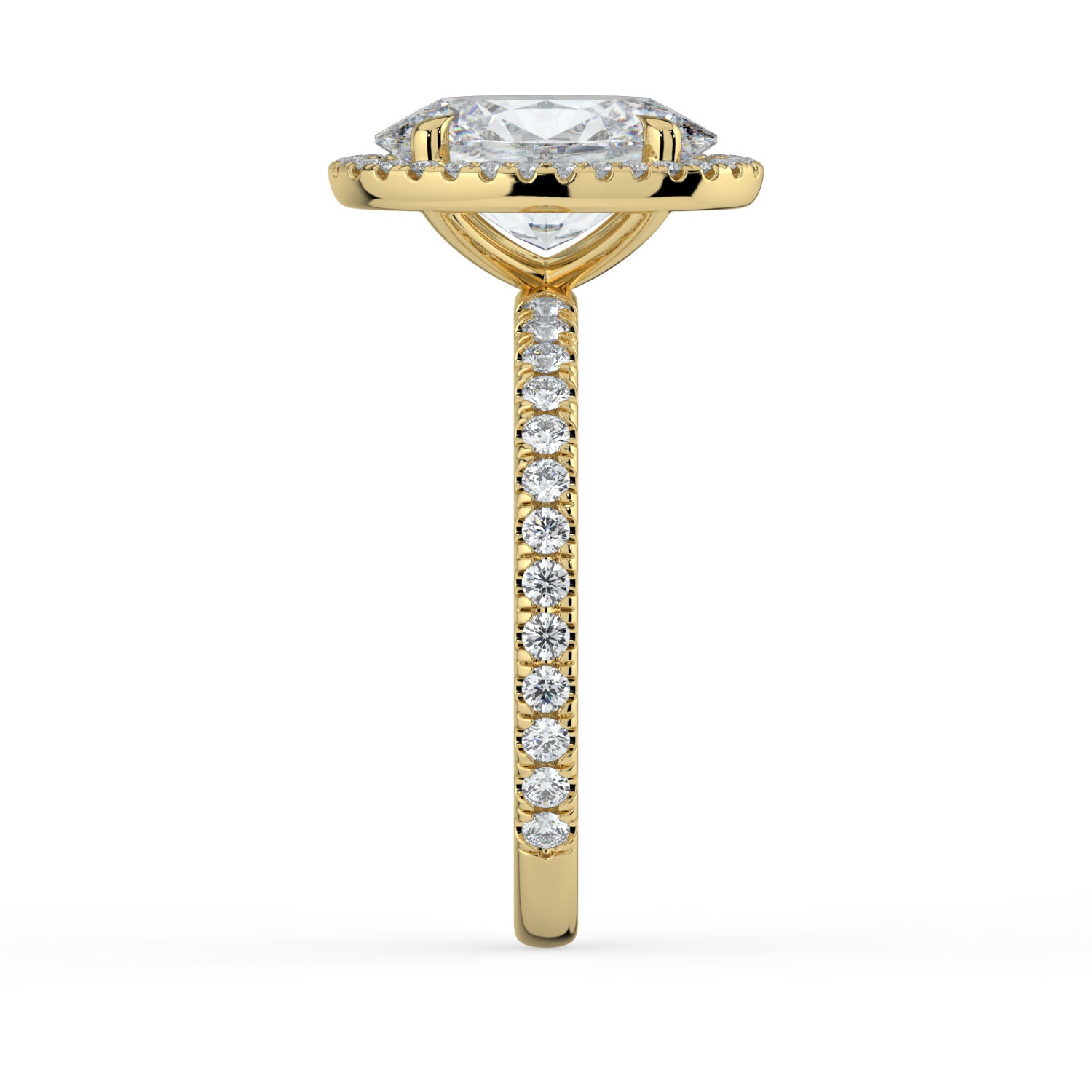 The Orion Ring - Oval Halo with Pavé Band
