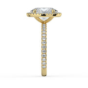 The Orion Ring — Oval Halo with Pavé Band Lab-Grown Diamond Engagement Ring in Yellow Gold | The Jewel Concierge