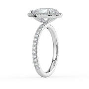 The Orion Ring — Pear Halo with Pavé Band Lab-Grown Diamond Engagement Ring in White Gold | The Jewel Concierge