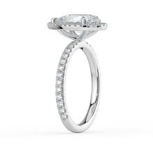 The Orion Ring - Pear Halo with Pavé Band