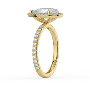 The Orion Ring — Pear Halo with Pavé Band Lab-Grown Diamond Engagement Ring in Yellow Gold | The Jewel Concierge