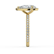 The Orion Ring — Pear Halo with Pavé Band Lab-Grown Diamond Engagement Ring in Yellow Gold | The Jewel Concierge