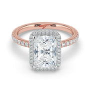The Orion Ring – Radiant Halo with Pavé Band – The Jewel Concierge