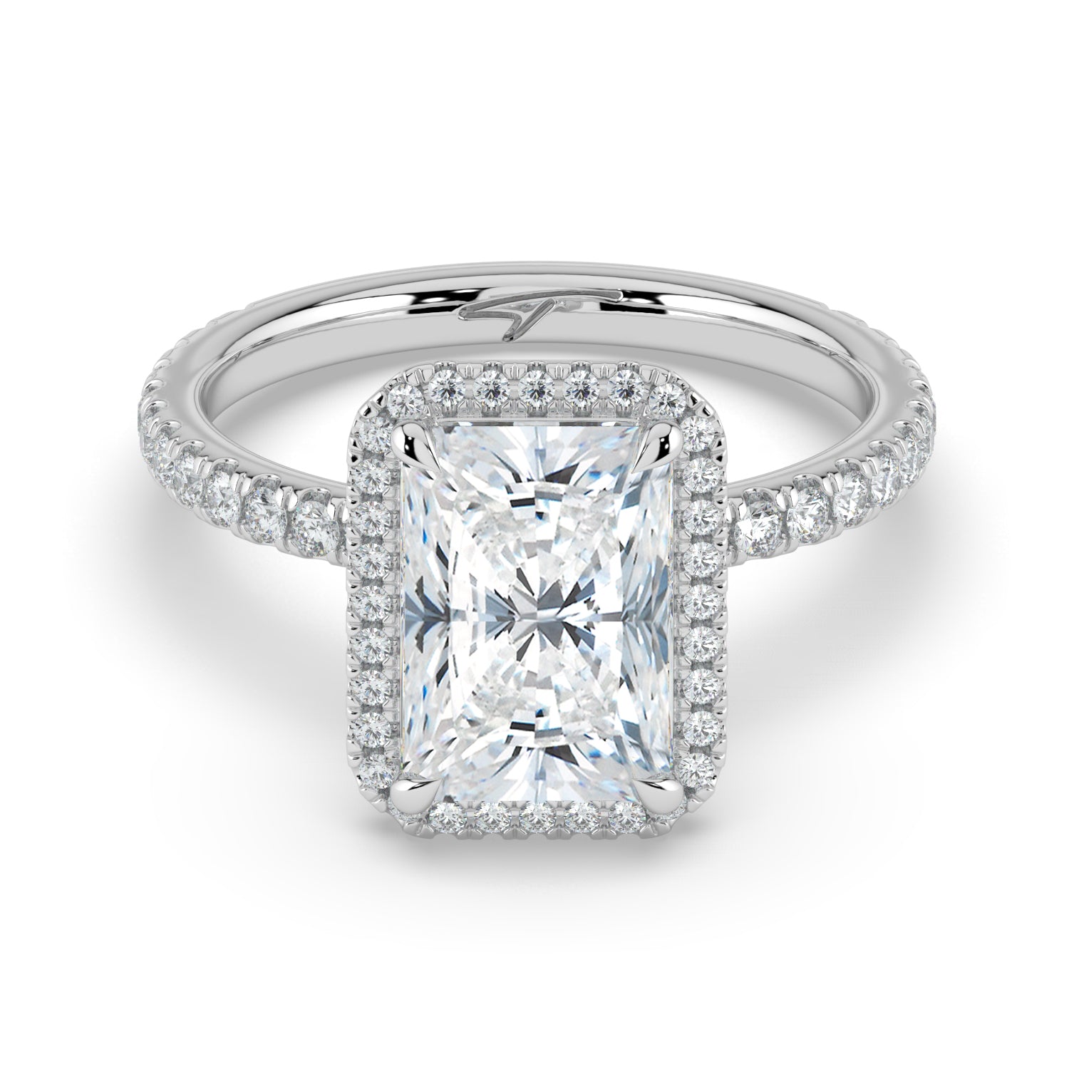 The Orion Ring - Radiant Halo with Pavé Band