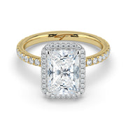 The Orion Ring – Radiant Halo with Pavé Band – The Jewel Concierge