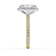 The Orion Ring – Radiant Halo with Pavé Band in Platinum – The Jewel Concierge