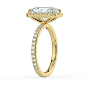 The Orion Ring – Radiant Halo with Pavé Band in 14K Rose Gold – The Jewel Concierge
