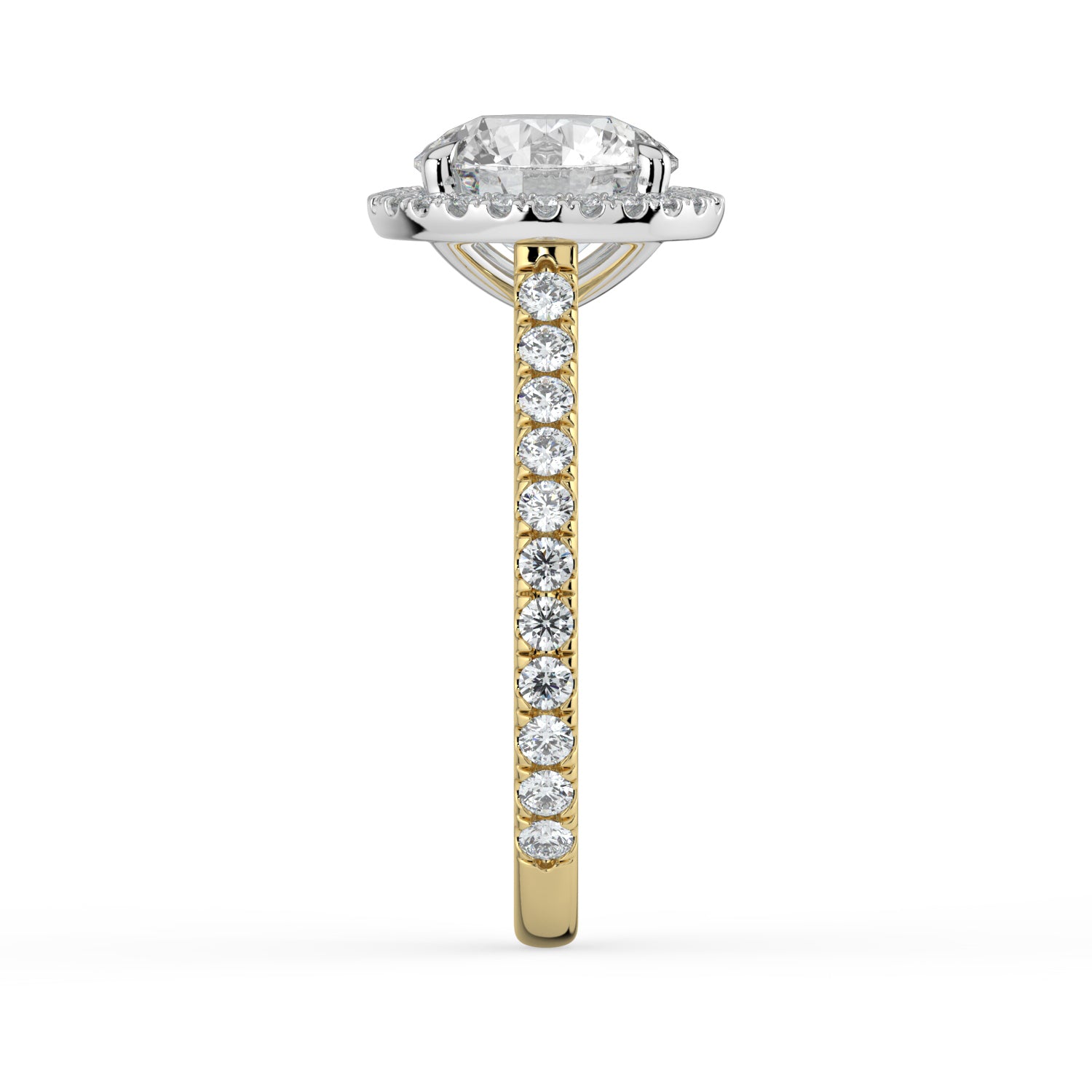 The Orion Ring - Round Cathedral Halo with Pavé Band