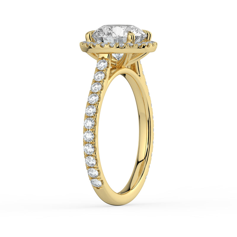 The Orion Ring - Round Cathedral Halo with Pavé Band