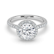 The Orion Ring – Round Halo with Pavé Band – The Jewel Concierge