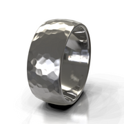 The Luca Ring — Hammered Men's Wedding Band in Platinum | The Jewel Concierge