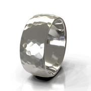The Luca Ring — Hammered Men's Wedding Band in White Gold | The Jewel Concierge