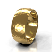 The Luca Ring — Hammered Men's Wedding Band in Yellow Gold | The Jewel Concierge