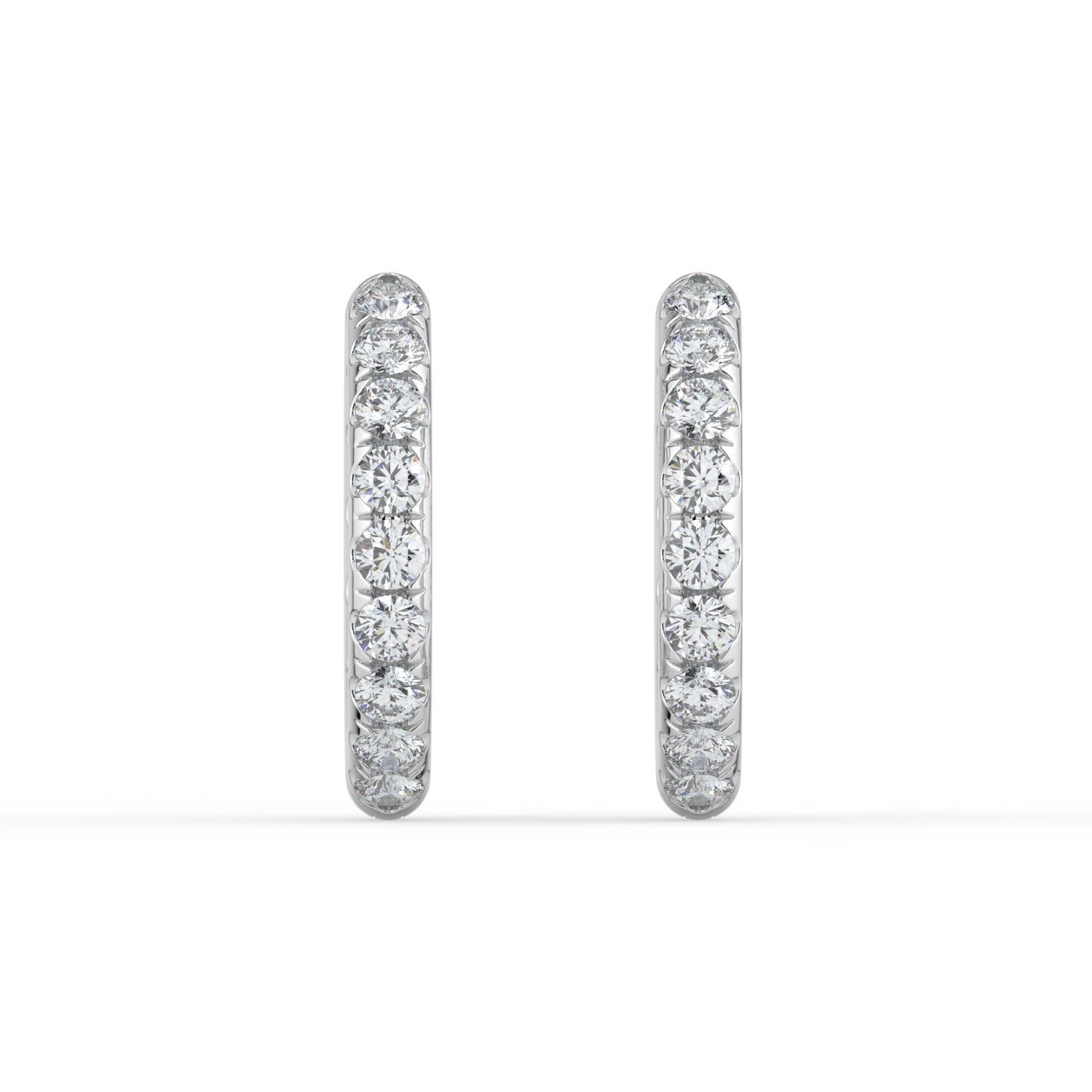 The Mila Earrings - Round Inside Out Pavé Huggies