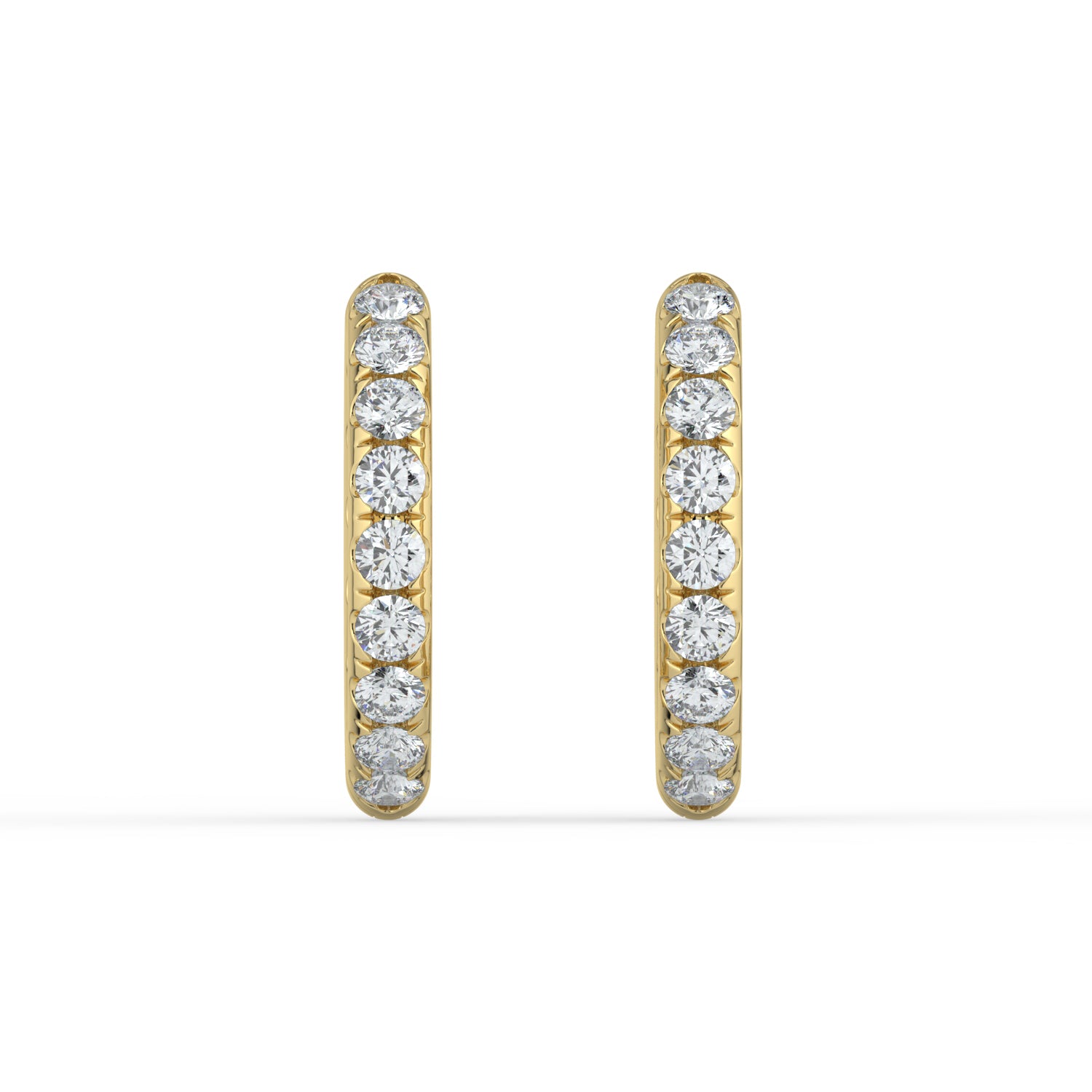 The Mila Earrings - Round Inside Out Pavé Huggies