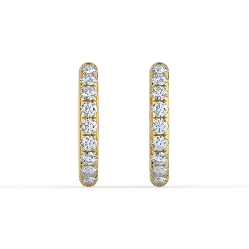 The Mila Earrings - Round Inside Out Pavé Huggies