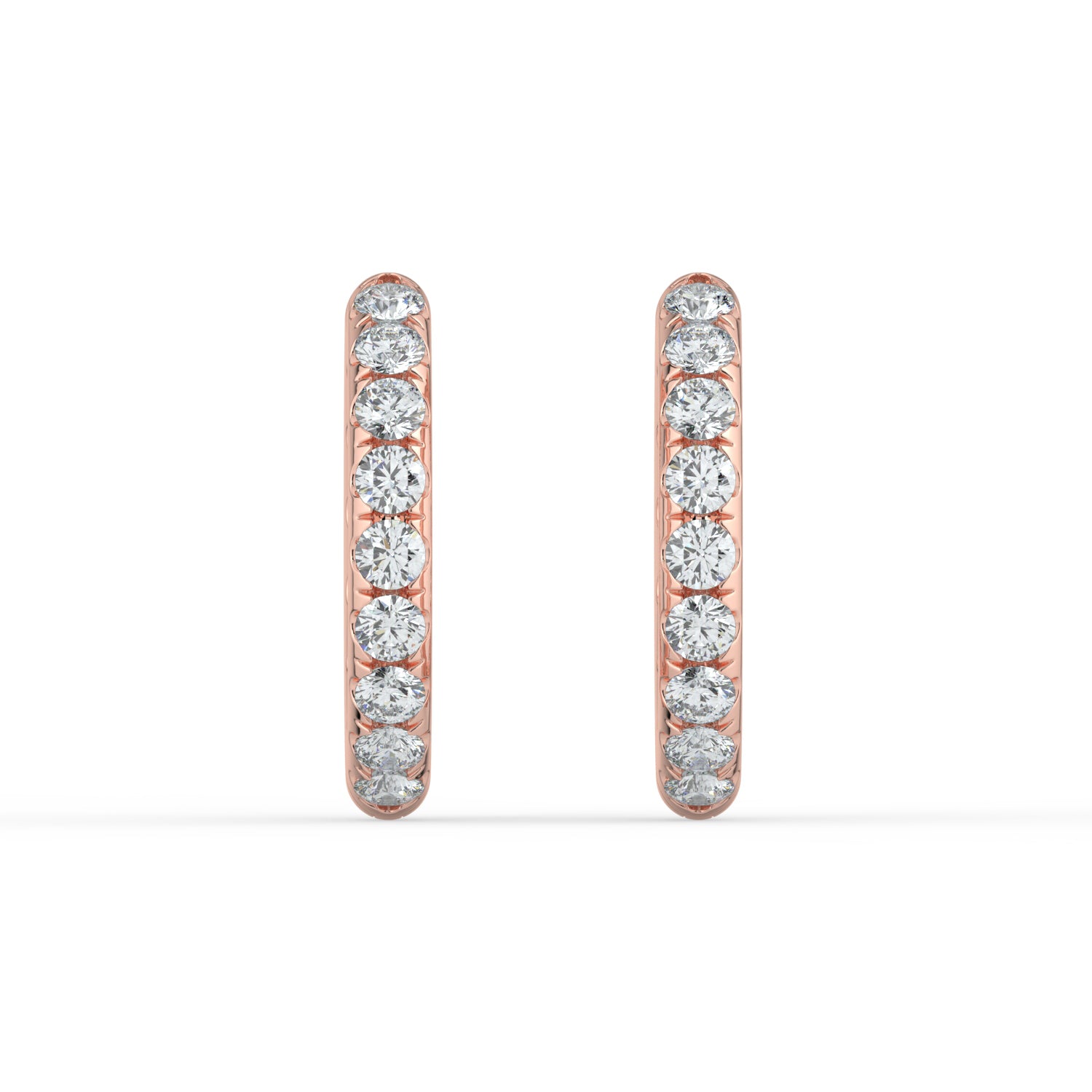 The Mila Earrings - Round Inside Out Pavé Huggies