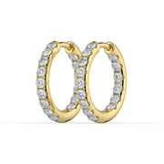 The Mila Earrings – Round Inside Out Pavé Huggies – The Jewel Concierge