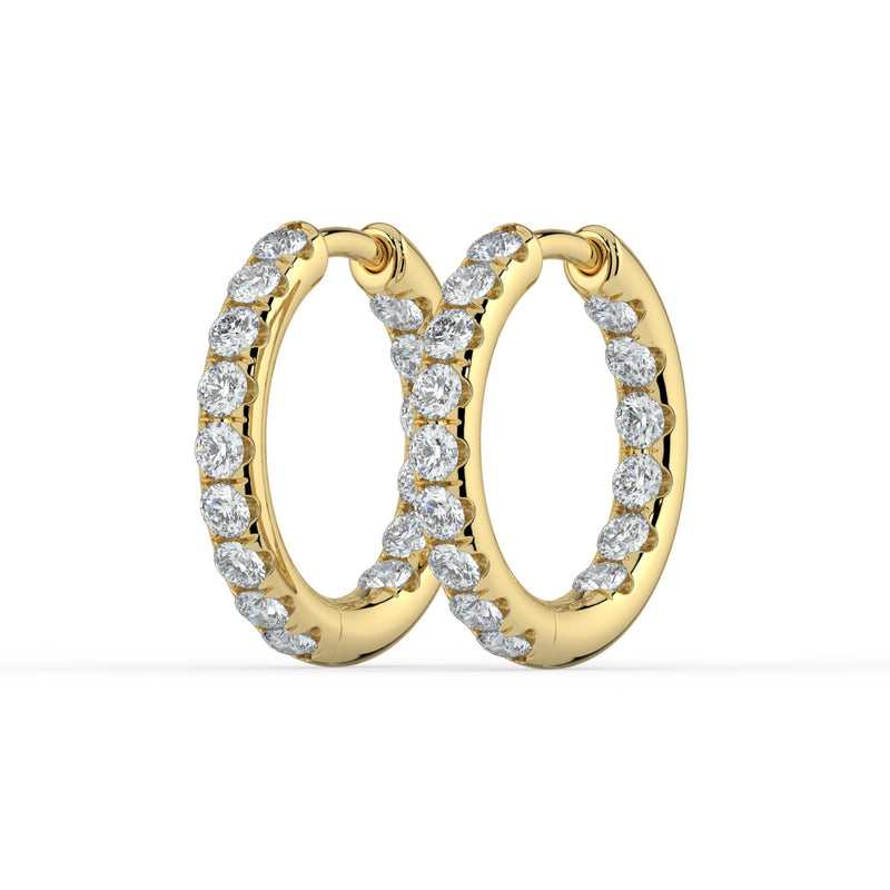 The Mila Earrings - Round Inside Out Pavé Huggies