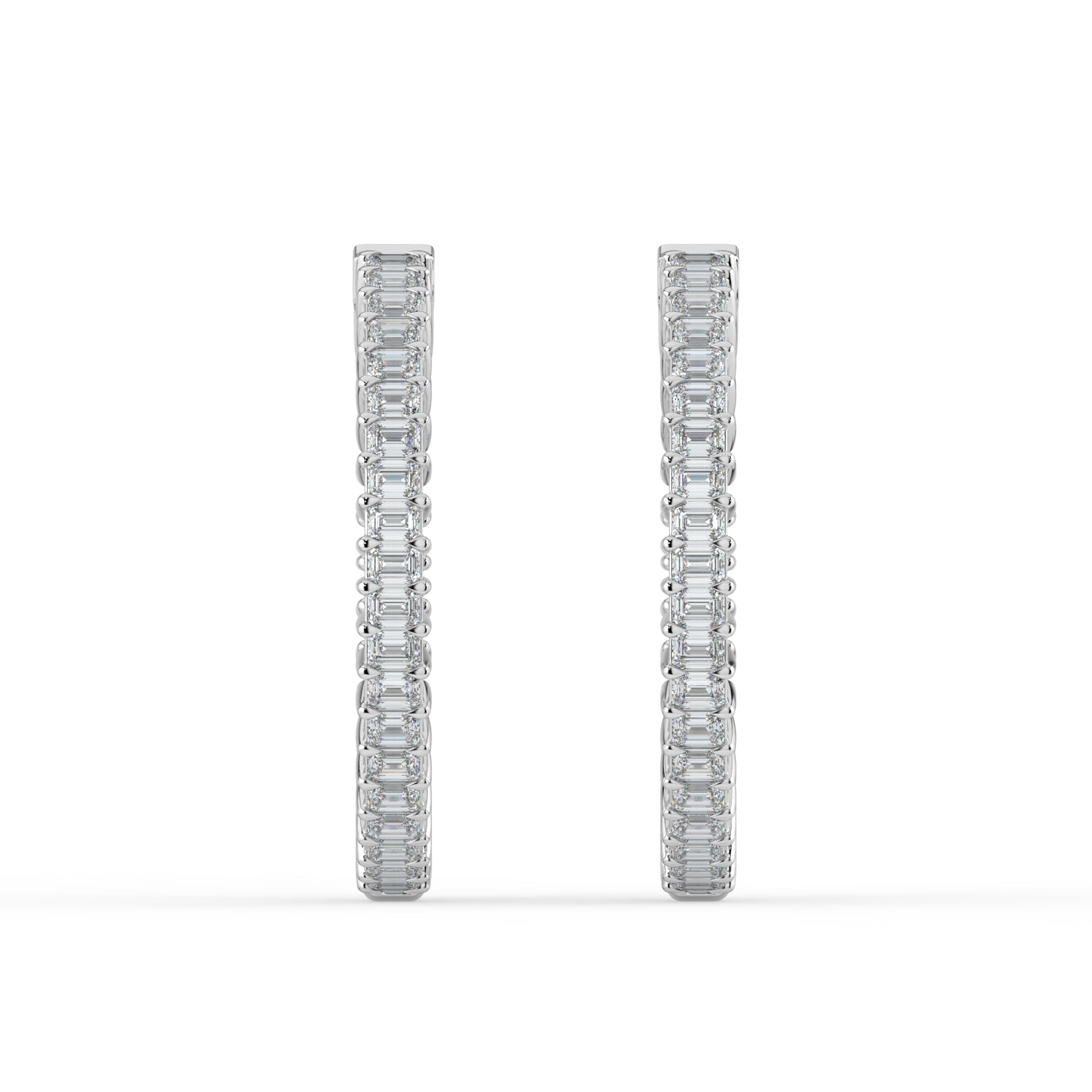 The Lara Earrings - Emerald Inside Out Hoops
