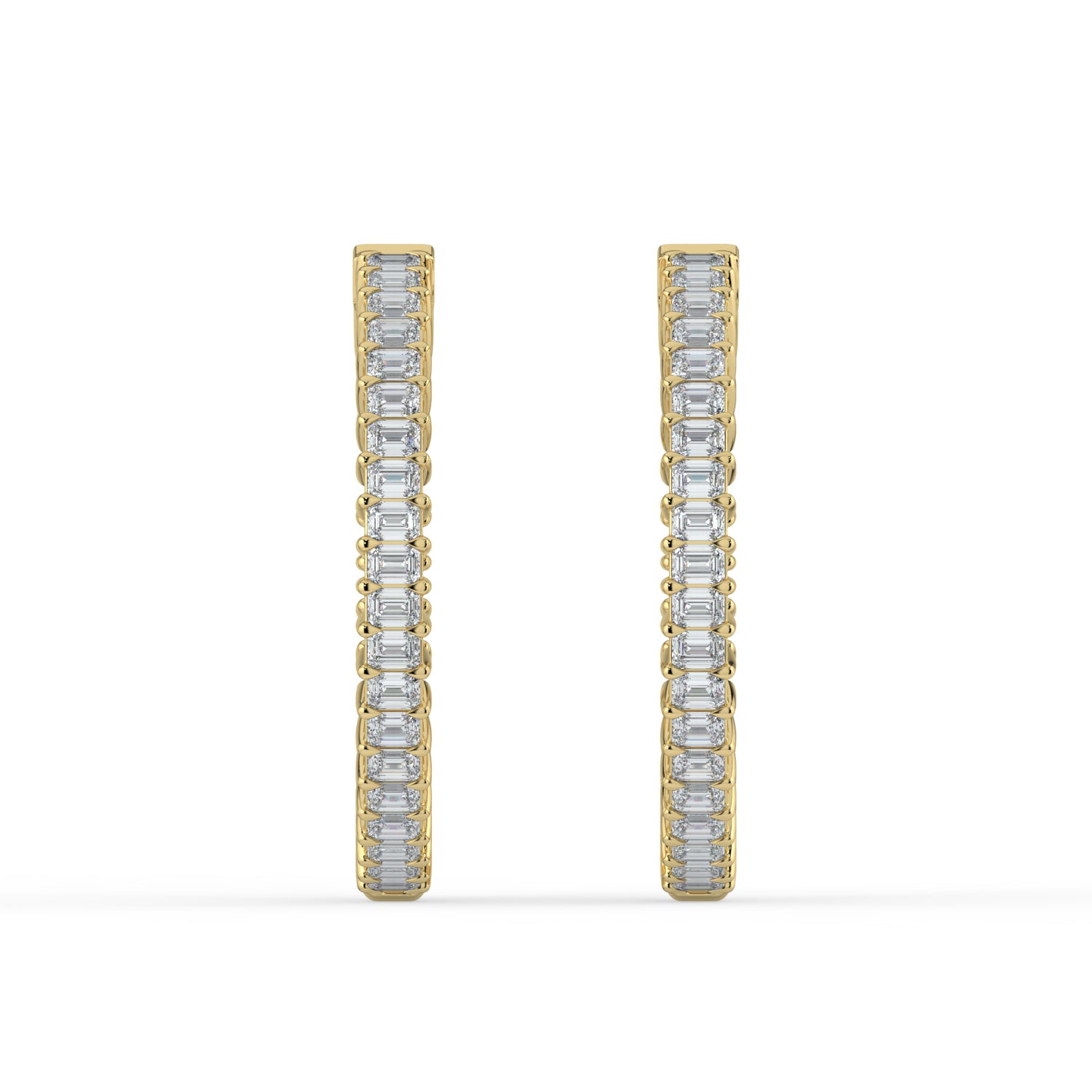 The Lara Earrings - Emerald Inside Out Hoops