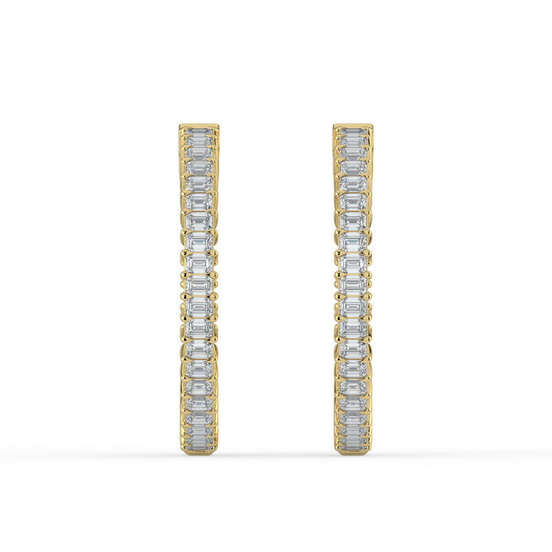 The Lara Earrings - Emerald Inside Out Hoops