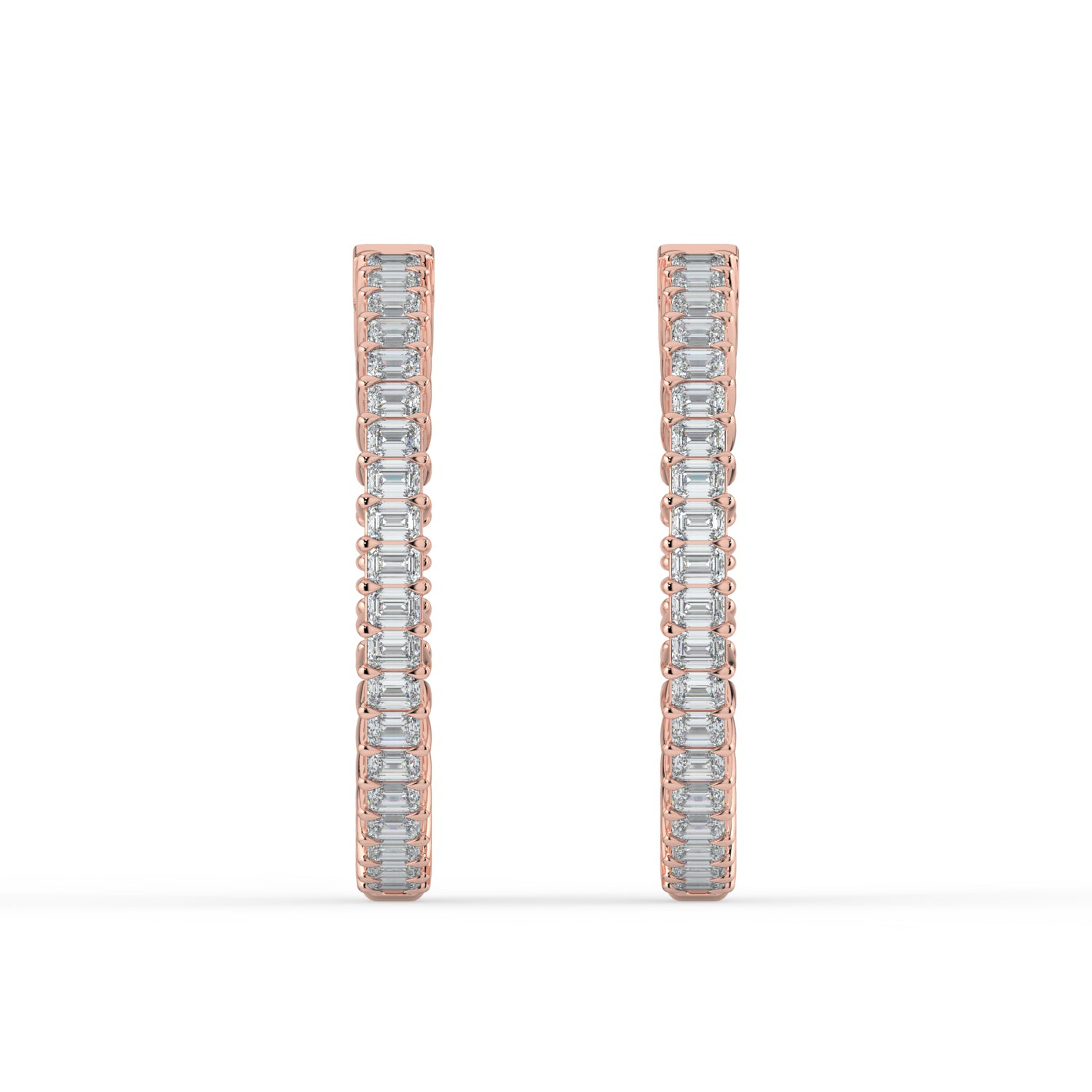 The Lara Earrings - Emerald Inside Out Hoops