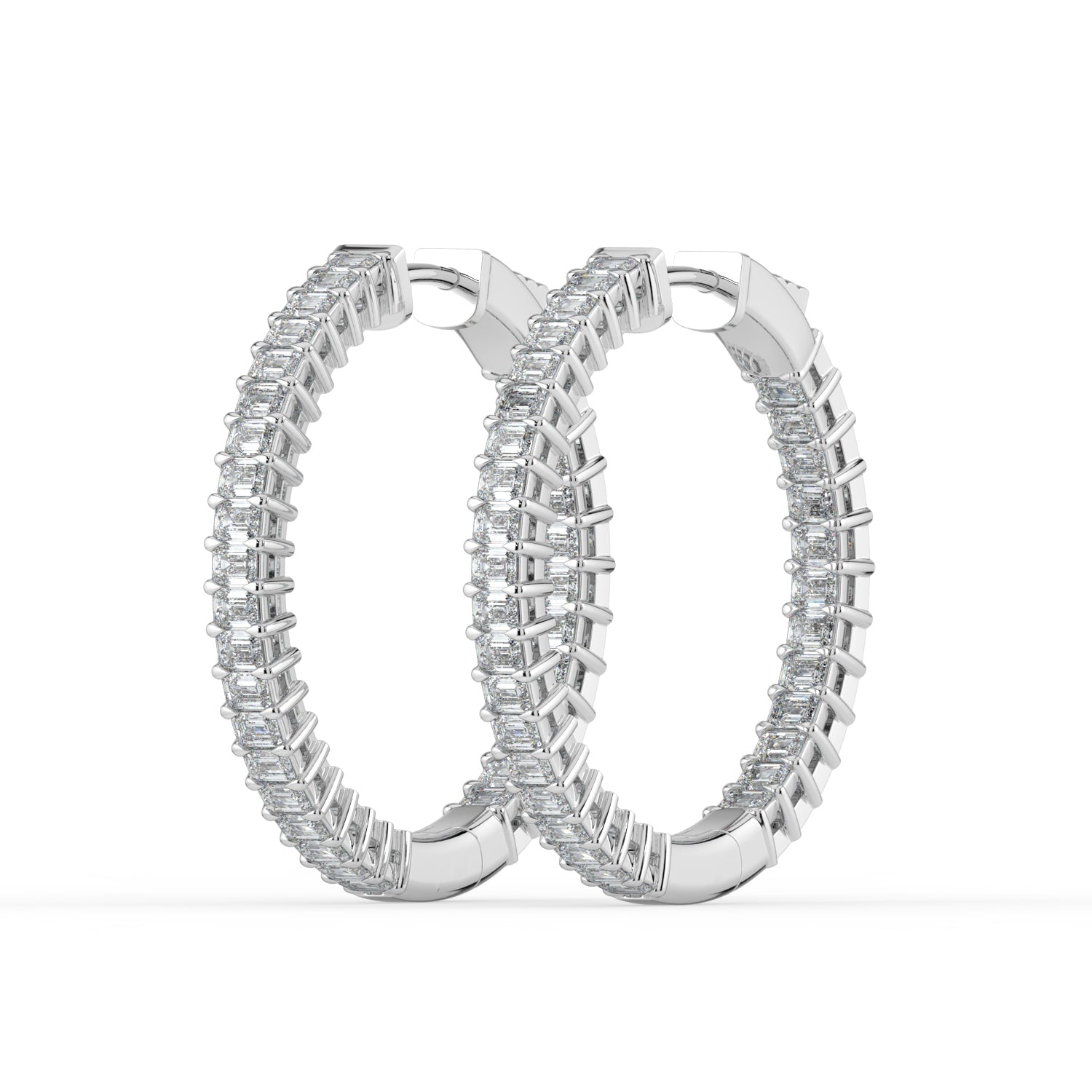 The Lara Earrings - Emerald Inside Out Hoops