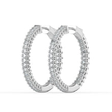 The Lara Earrings - Emerald Inside Out Hoops