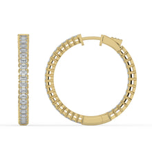 The Lara Earrings - Emerald Inside Out Hoops