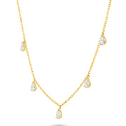 The Isabella Necklace - Hanging Pear Cut Diamonds