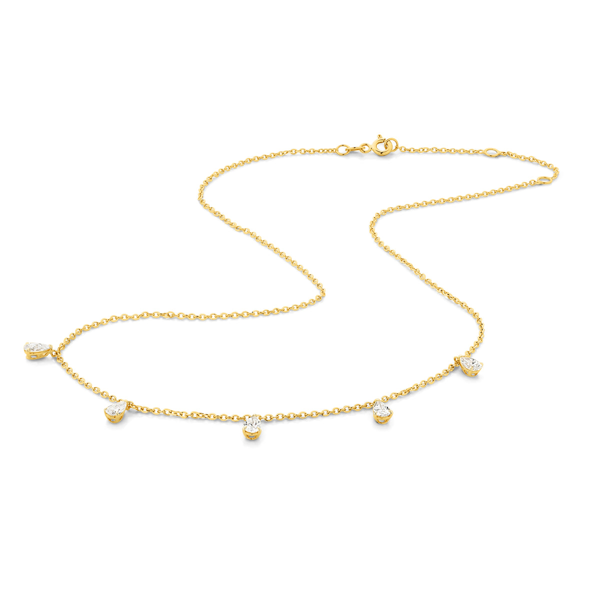 The Isabella Necklace - Hanging Pear Cut Diamonds