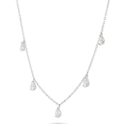 The Isabella Necklace - Hanging Pear Cut Diamonds