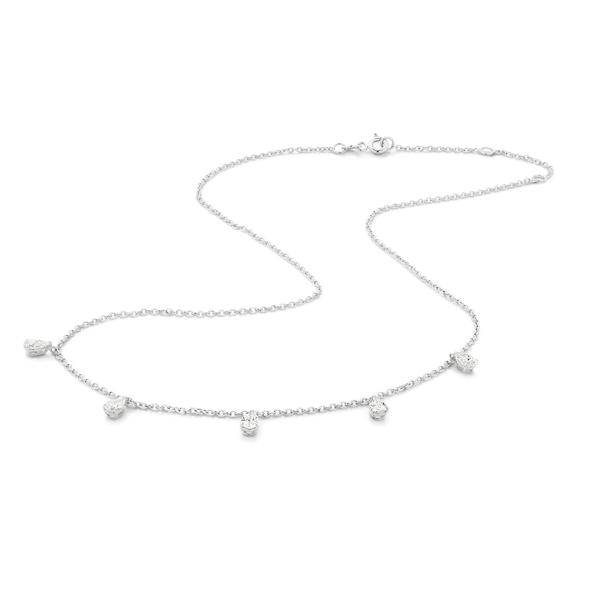 The Isabella Necklace - Hanging Pear Cut Diamonds