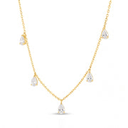 The Isabella Necklace - Hanging Pear Cut Diamonds