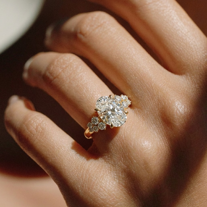 The Lumina Ring - Oval with Round Brilliant Accents