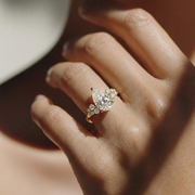 The Lumina Ring — Pear with Round Brilliant Accents Lab-Grown Diamond Engagement Ring | The Jewel Concierge