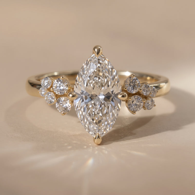 The Lumina Ring — Marquise with Round Brilliant Accents Lab-Grown Diamond Engagement Ring | The Jewel Concierge