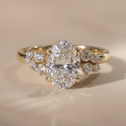 The Lumina Ring — Oval with Round Brilliant Accents Lab-Grown Diamond Engagement Ring | The Jewel Concierge