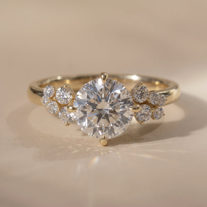 The Lumina Ring — Round with Round Brilliant Accents Lab-Grown Diamond Engagement Ring | The Jewel Concierge