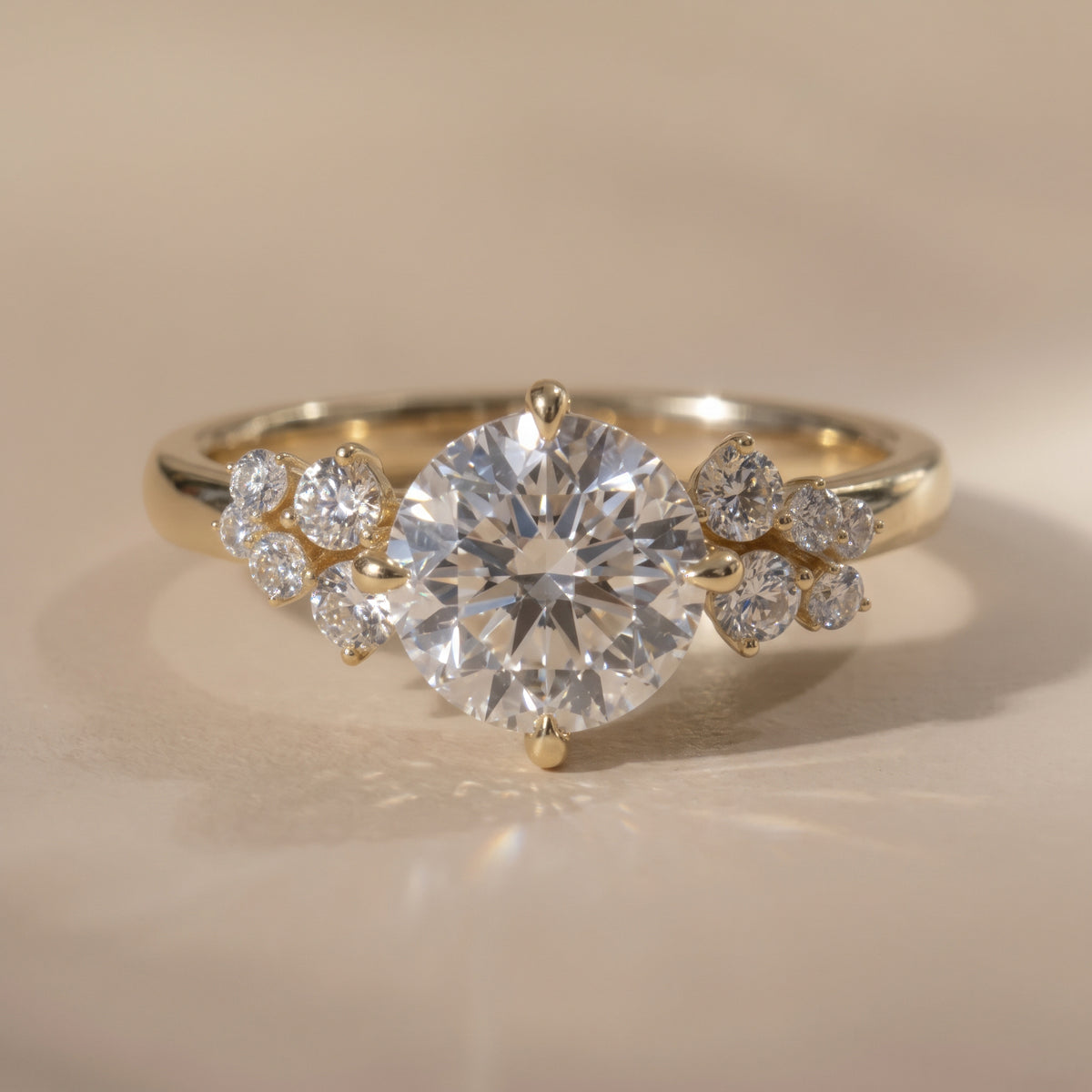 The Lumina Ring — Round with Round Brilliant Accents Lab-Grown Diamond Engagement Ring | The Jewel Concierge