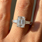 The Maia Ring – Emerald & Baguette Trilogy in 14K White Gold – The Jewel Concierge
