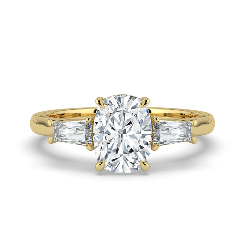 The Maia Ring — Cushion & Baguette Trilogy Lab-Grown Diamond Engagement Ring | The Jewel Concierge