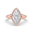 The Gabriella Ring — Marquise Bezel with Split Band Lab-Grown Diamond Engagement Ring in Rose Gold | The Jewel Concierge