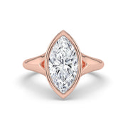 The Gabriella Ring — Marquise Bezel with Split Band Lab-Grown Diamond Engagement Ring in Rose Gold | The Jewel Concierge