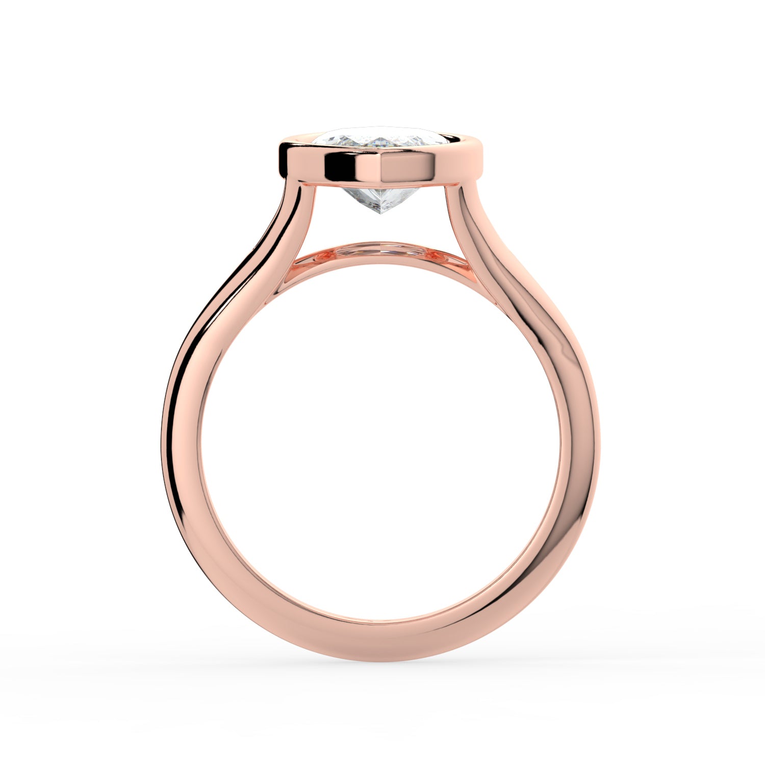 The Gabriella Ring — Marquise Bezel with Split Band Lab-Grown Diamond Engagement Ring in Rose Gold | The Jewel Concierge