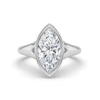 The Gabriella Ring — Marquise Bezel with Split Band Lab-Grown Diamond Engagement Ring in White Gold | The Jewel Concierge