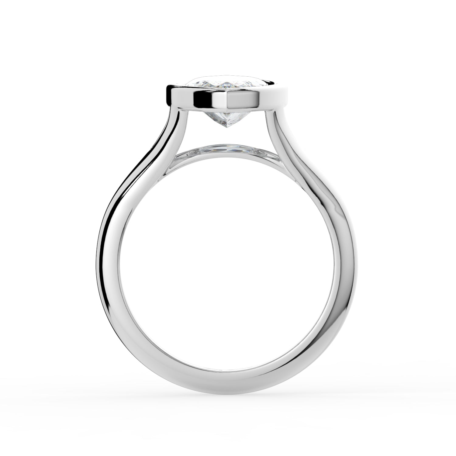 The Gabriella Ring — Marquise Bezel with Split Band Lab-Grown Diamond Engagement Ring in White Gold | The Jewel Concierge